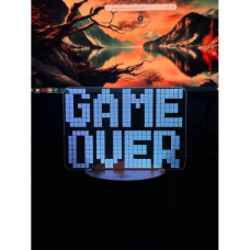 Світильник настільний RGB 3D + пульт (Game Over) Lux