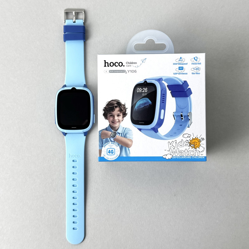 Дитячий годинник Smart Hoco Y106 4G (Блакитний)