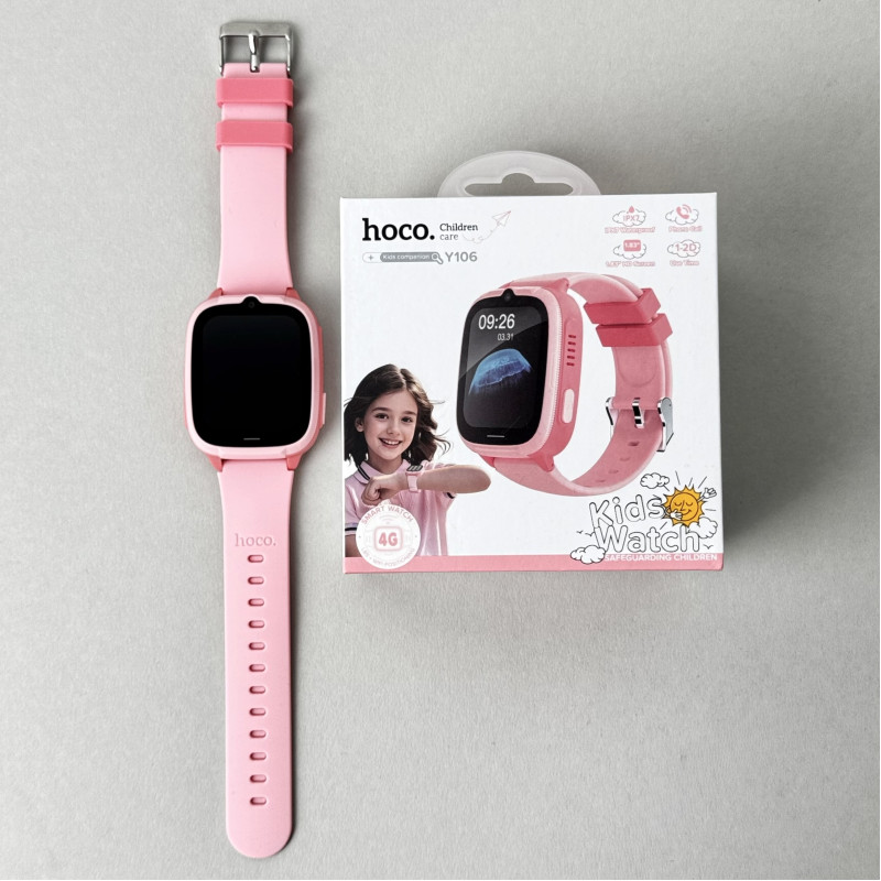 Дитячий годинник Smart Hoco Y106 4G (Рожевий)