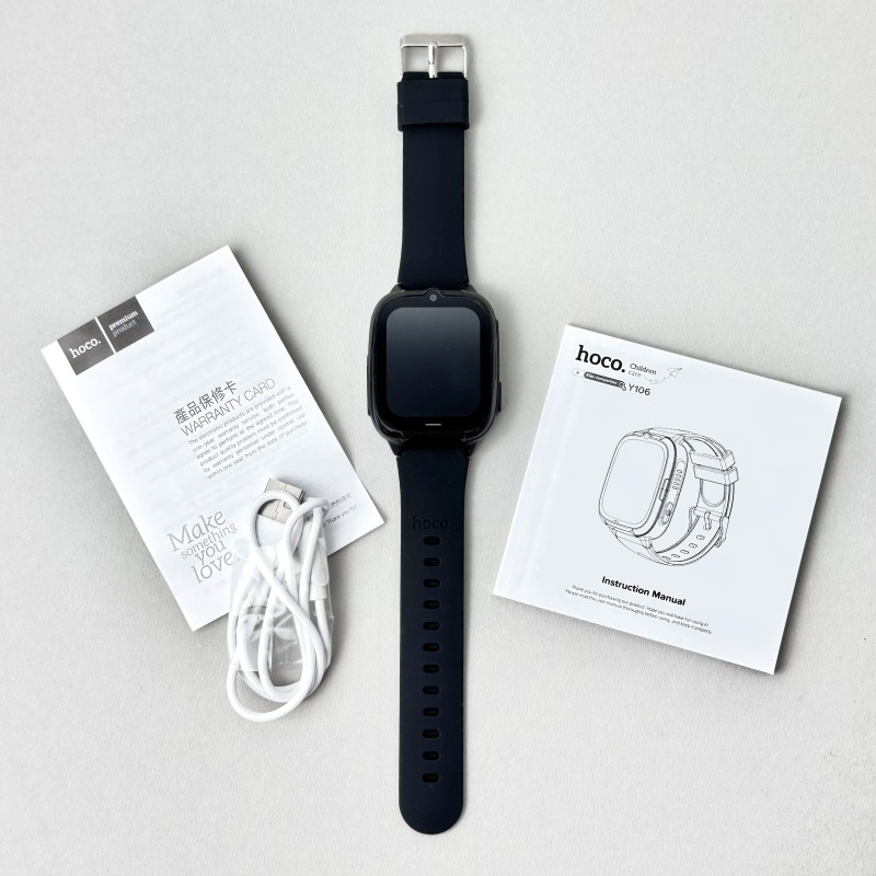 Дитячий годинник Smart Hoco Y106 4G (Чорний)