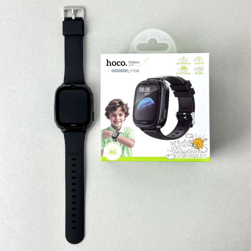 Дитячий годинник Smart Hoco Y106 4G (Чорний)