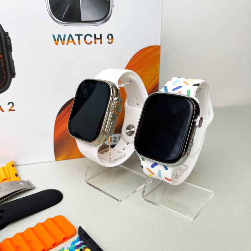 Комплект i60 - Watch Ultra 2 / Smart Watch 9 / Air Pro 2 / 7 ремінців / 2 захисних чохла (Білий)