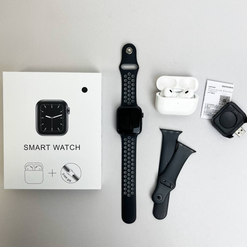 Комплект Basic T55 - Air Pro 2 / Smart Watch / 2 ремінці (Чорний)