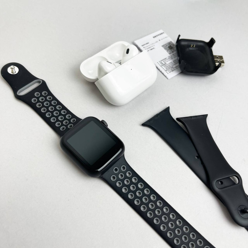 Комплект Basic T55 - Air Pro 2 / Smart Watch / 2 ремінці (Чорний)