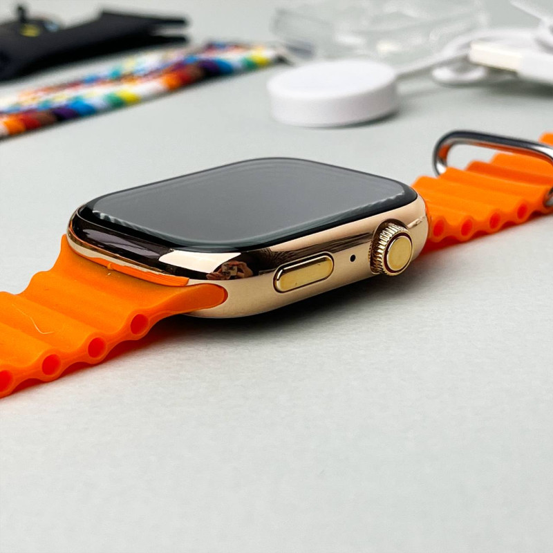 Комплект i60 - Watch Ultra 2 / Smart Watch 9 / Air Pro 2 / 7 ремінців / 2 захисних чохла (Помаранчевий)