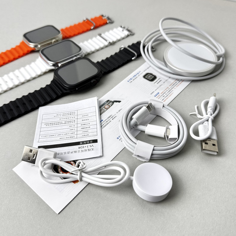 Комплект Ultrа Pro 6в1 - Watch Ultra 8 / Air Pro 2 / Battary Pack / MagSafe / 20W Type-С / Кабель 3х / Ремінець (Помаранчевий)