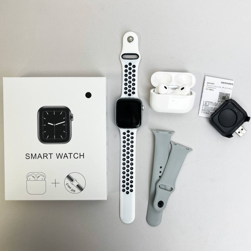 Комплект Basic T55 - Air Pro 2 / Smart Watch / 2 ремінці (Сірий)