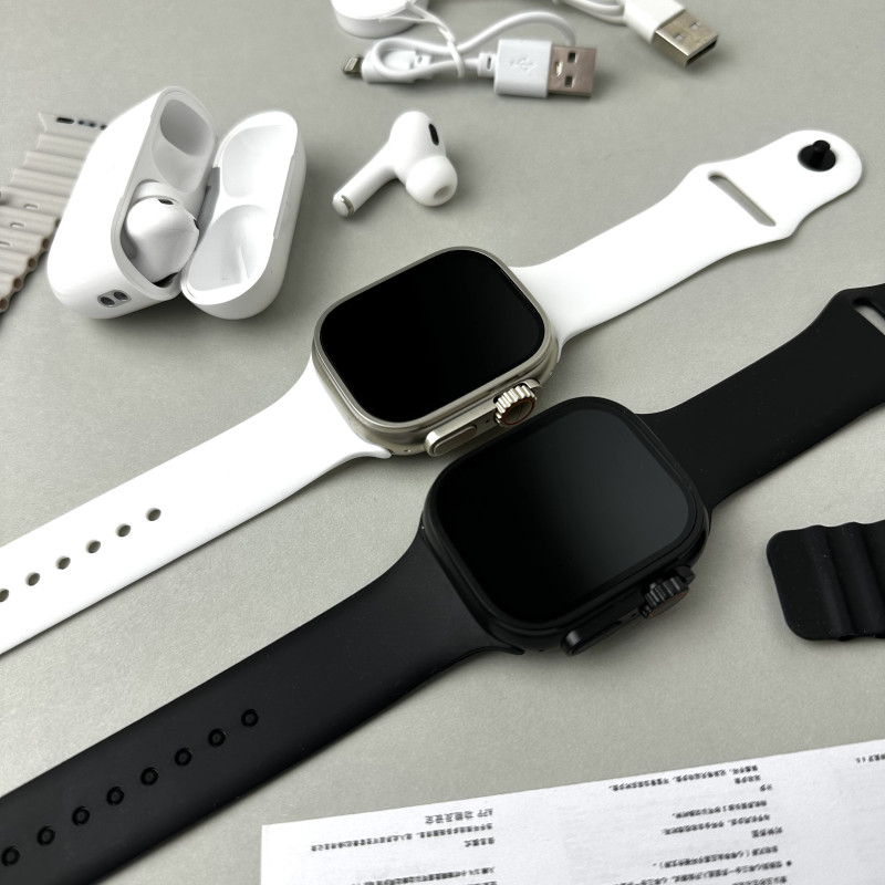 Комплект HR5 Ultra 3 - Watch Ultra / Air Pro 2 / 2 ремінця (Білий)