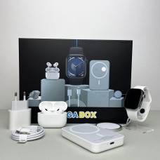 Комплект Megabox 6в1 - Watch 9 / Air Pro 2 / Battary Pack / MagSafe / 20W Type-С / Кабель 3х / Ремінець (Білий) UA