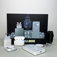Комплект Megabox 6в1 - Watch 9 / Air Pro 2 / Battary Pack / MagSafe / 20W Type-С / Кабель 3х / Ремінець (Чорний) UA