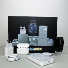 Комплект Megabox 6в1 - Watch 9 / Air Pro 2 / Battary Pack / MagSafe / 20W Type-С / Кабель 3х / Ремінець (Чорний) UA