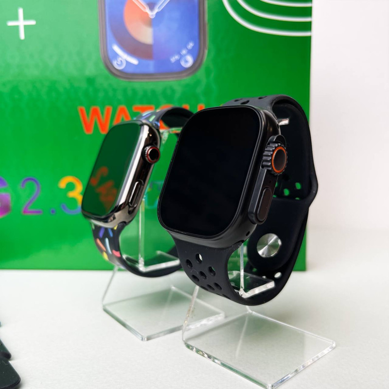 Комплект i50 - Watch Ultra 2 / Smart Watch 9 / 7 ремінців / 2 захисних чохла (Чорний)