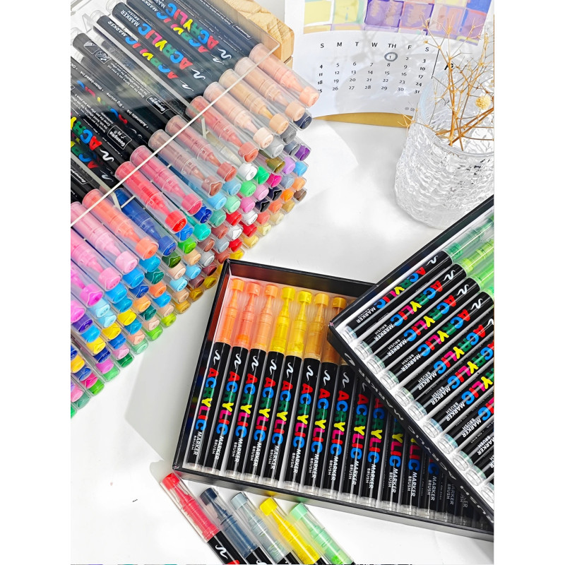 Акрилові маркери GuangNa Brush GN-8101 з м’яким пензликом 36 шт.