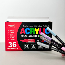 Акрилові маркери GuangNa Brush GN-8101 з м’яким пензликом 36 шт.