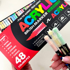 Акрилові маркери GuangNa Brush GN-8101 з м’яким пензликом 48 шт.
