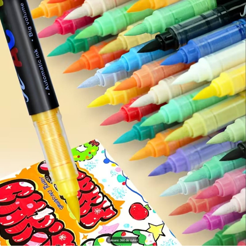 Акрилові маркери GuangNa Brush GN-8101 з м’яким пензликом 360 шт.