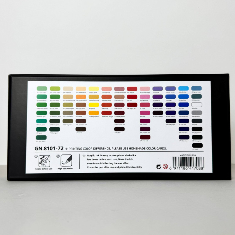 Акрилові маркери GuangNa Brush GN-8101 з м’яким пензликом 72 шт.