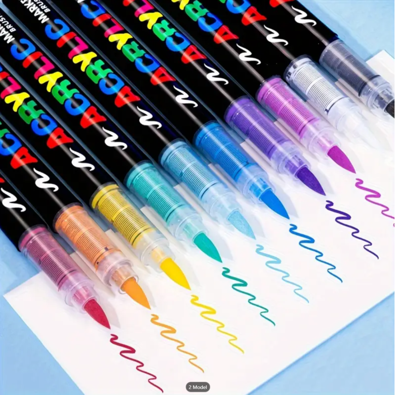 Акрилові маркери GuangNa Brush GN-8101 з м’яким пензликом 120 шт.