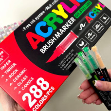 Акрилові маркери GuangNa Brush GN-8101 з м’яким пензликом 288 шт.