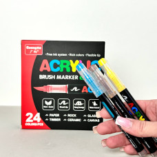 Акрилові маркери GuangNa Brush GN-8101 з м’яким пензликом 24 шт.