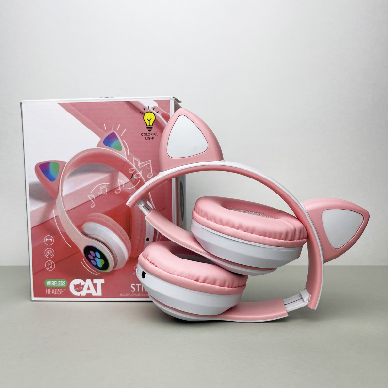 Бездротові навушники Cat Ear RGB STN-28 (Рожевий)