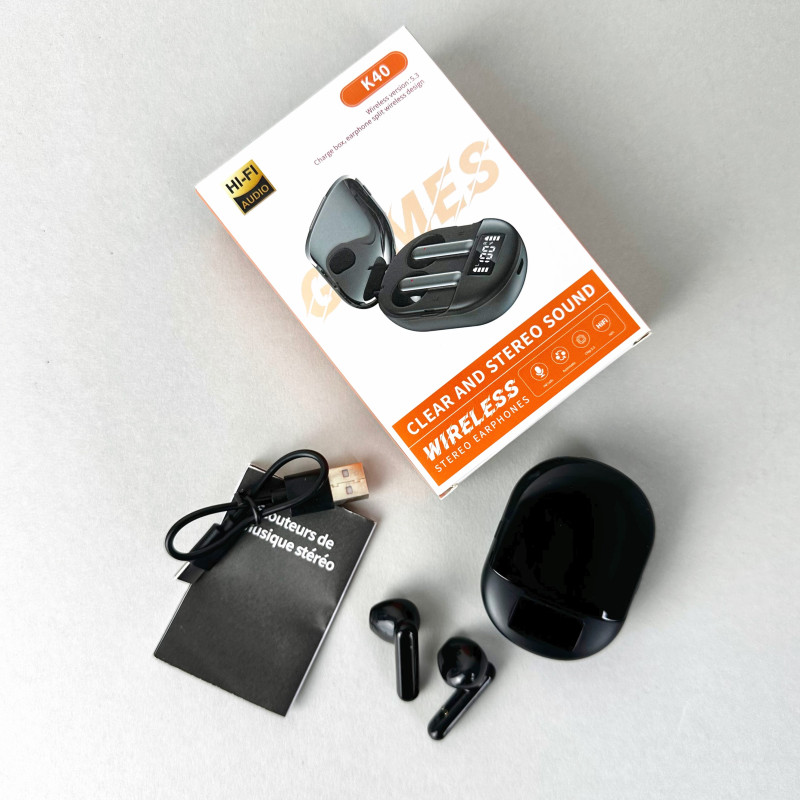 Бездротові навушники К40 series, EarBuds, Smart Case (Чорний)