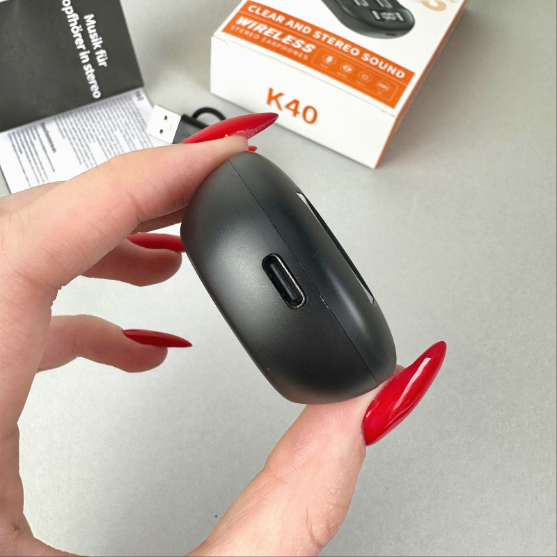 Бездротові навушники К40 series, EarBuds, Smart Case (Чорний)