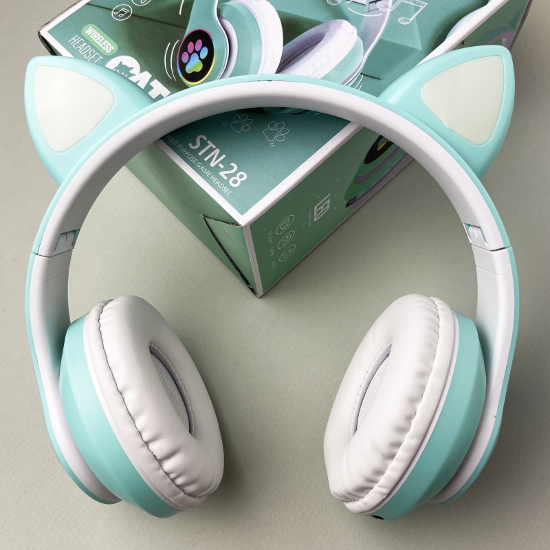 Бездротові навушники Cat Ear RGB STN-28 (М'ятний)