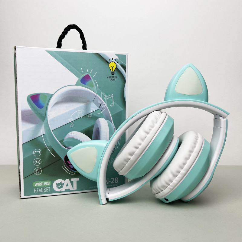 Бездротові навушники Cat Ear RGB STN-28 (М'ятний)