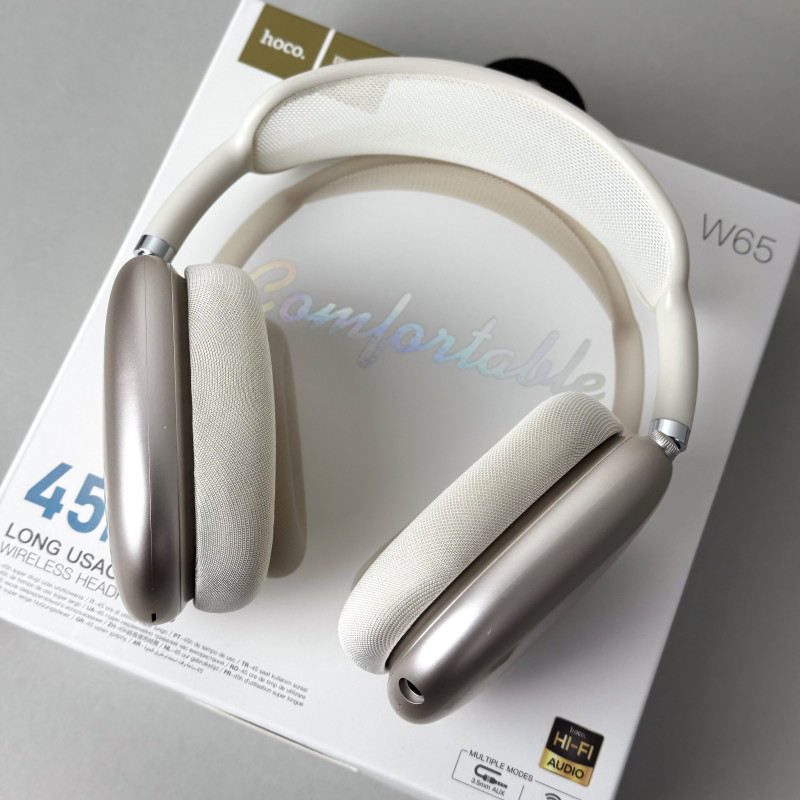 Бездротові навушники Hoco Pro Max W65 (Бежевий)