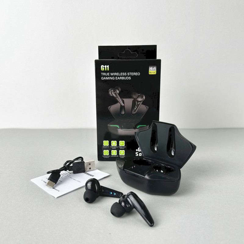 Бездротові навушники G11 series, Game Mode, Digital Indicator (Чорний)