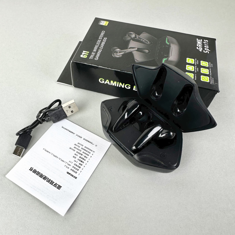 Бездротові навушники G11 series, Game Mode, Digital Indicator (Чорний)