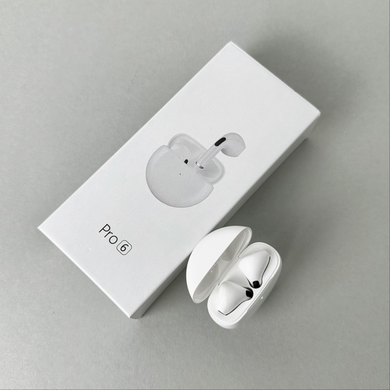 Бездротові навушники Pro 6 series, EarBuds (Білий)