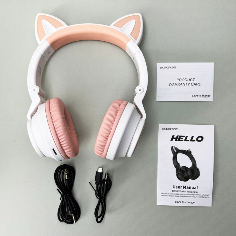 Бездротові навушники Cat Ear Borofone BO18 (Білий)