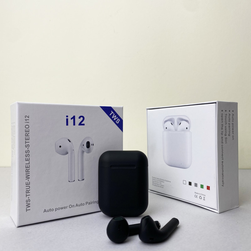Бездротові навушники TWS i12 (Чорний)