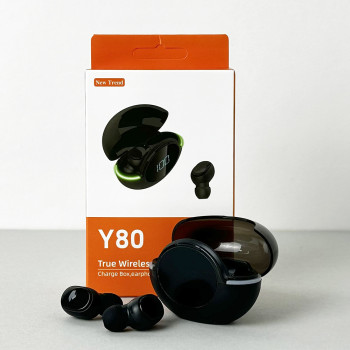 Бездротові навушники Y80 series, EarBuds, Smart Case (Чорні)