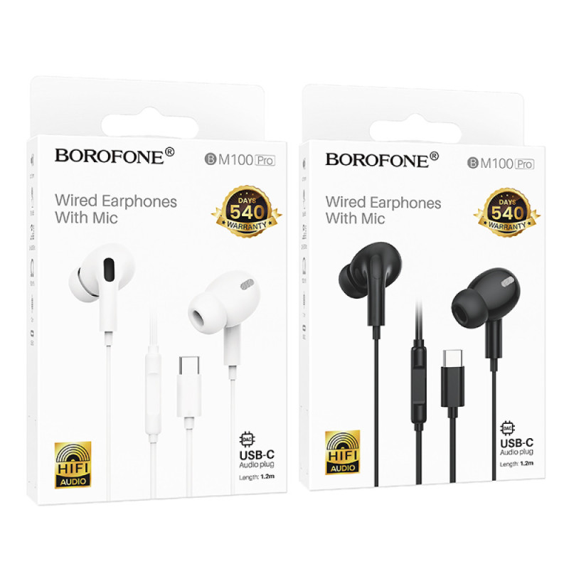 Дротові навушники Borofone BM100 Pro Type-C (Білий)