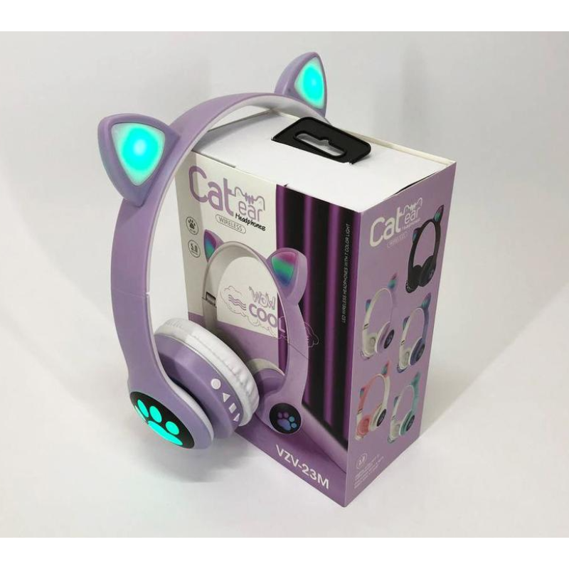 Бездротові навушники Cat Ear RGB VIV-23M (Чорний)