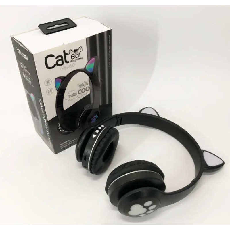 Бездротові навушники Cat Ear RGB VIV-23M (Чорний)