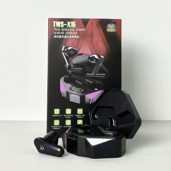 Бездротові навушники X15 series, Gaming EarBuds , Smart Case (Чорний)