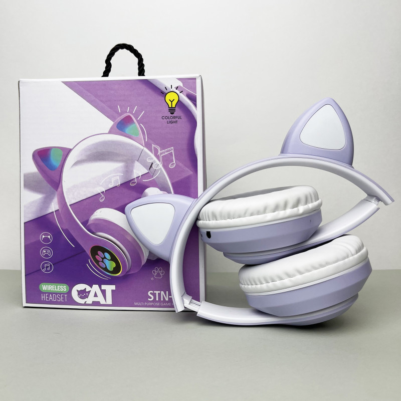 Бездротові навушники Cat Ear RGB STN-28 (Бузковий)