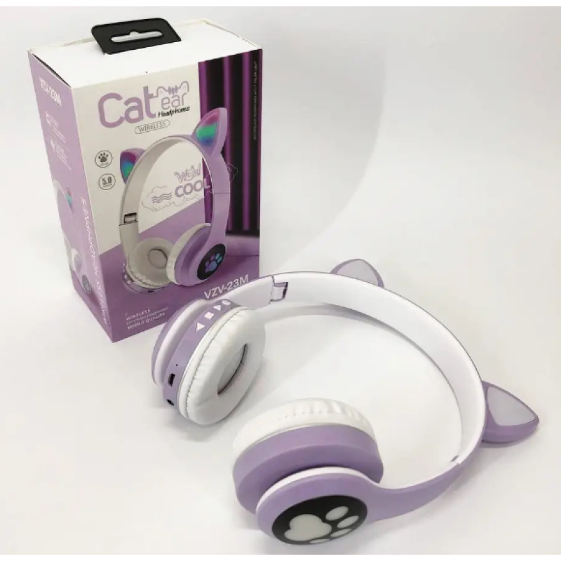 Бездротові навушники Cat Ear RGB VIV-23M (Рожевий)