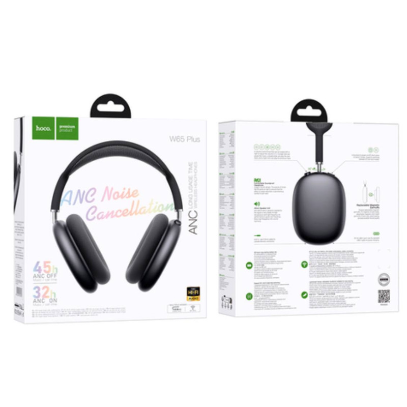 Бездротові навушники Hoco Pro Max W65 Plus ANC (Чорний)