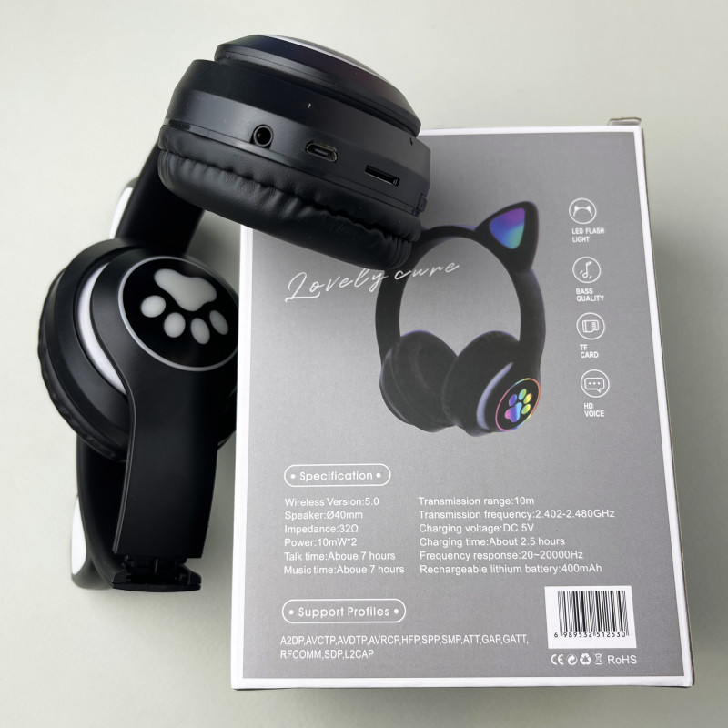 Бездротові навушники Cat Ear RGB STN-28 (Чорний)