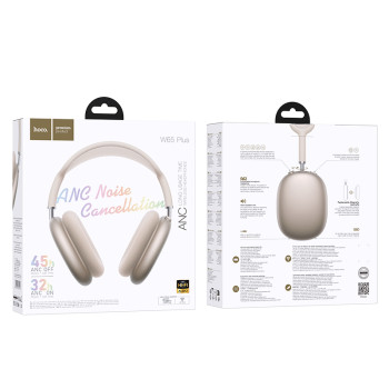 Бездротові навушники Hoco Pro Max W65 Plus ANC (Бежевий)