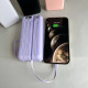 Power Bank Intelligent Fast з кабелем USB+Micro+Type-C+Lightning (30000mAh) Бузковий