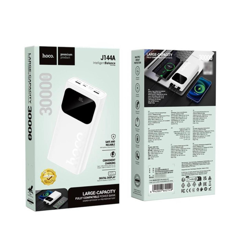 Power Bank Hoco J144A 2USB+Type-C (30000mAh) Чорний