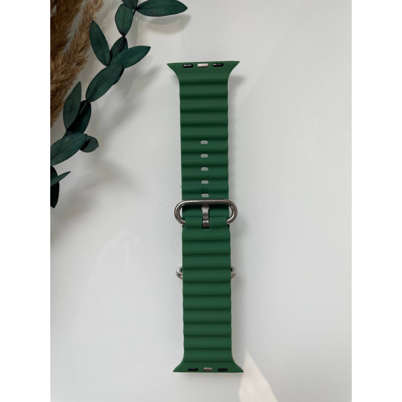 Силіконовий ремінець для Smart Watch Ocean Band 42/44/45/49 (Темно-зелений)