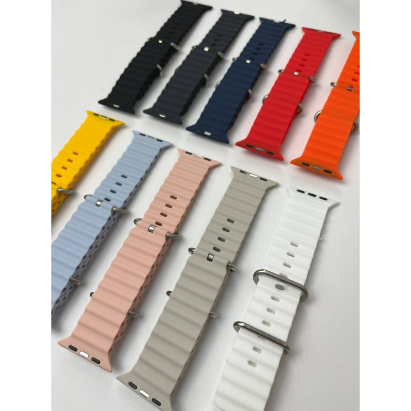 Силіконовий ремінець для Smart Watch Ocean Band 42/44/45/49 (Пудра)