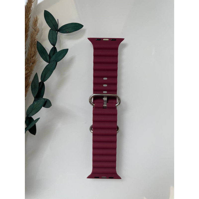 Силіконовий ремінець для Smart Watch Ocean Band 42/44/45/49 (Бордовий)